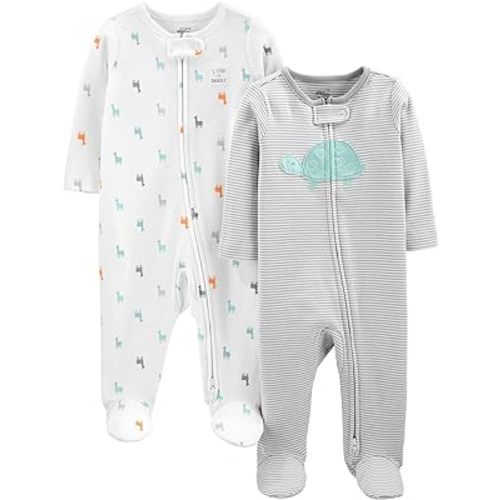 Simple Joys by Carter's unisex-baby Neutral 2-pack Cotton Footed Sleep and Play