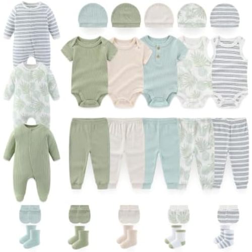 Unisex Baby Clothes 28Pcs Cotton Layette Gift Set and Accessories