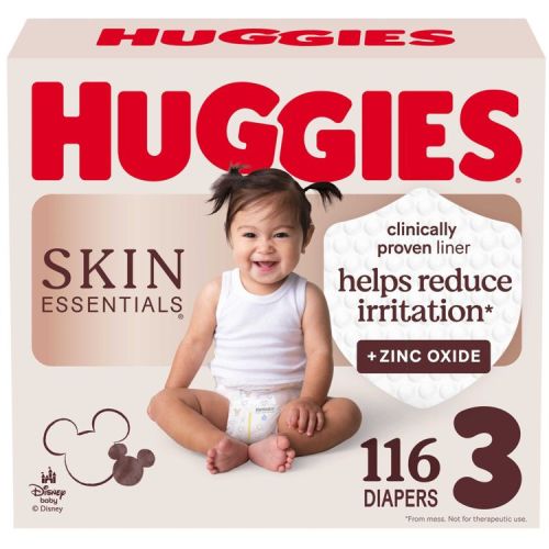 Huggies Skin Essentials Dermatologist Approved Diapers - Size 3 - 116ct