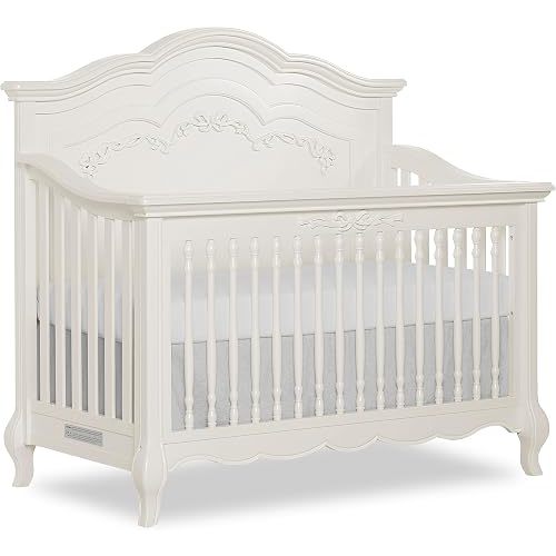 Evolur Aurora 5-in-1 Convertible Full Size Baby Crib, Ivory Lace