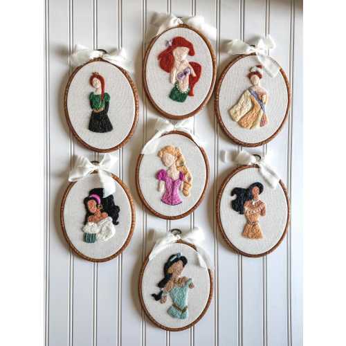 Princess Nursery Decor Set of 3 | Choose Any 3 Princesses | Personalized Baby Girl Nursery Decor | Disney Inspired Princess Bedroom Decor