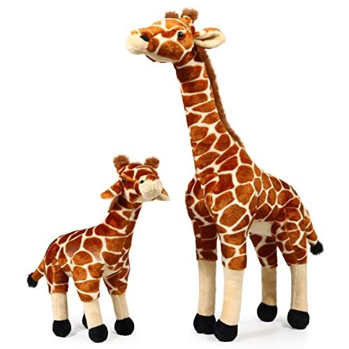 Ice King Bear Mom and Baby Stuffed Animals Set Zoo Wild Animals (Giraffe)