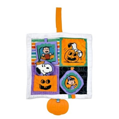 Peanuts Halloween Deluxe Crinkle Square with Teether: Sensory Development, Fine Motor Skills, Multiple Textures, Hanging Loop