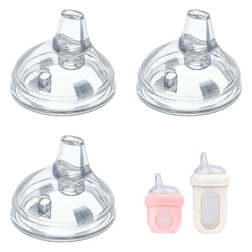 VANEST 3 Pack Sippy Spout Nipples Compatible with Boon Nursh Silicone Sippy Cup Lid, Replacement Silicone Bottle Nipple BPA-Free, Soft Transition Spout for Sippy Cups, No Spill Anti-Colic 6+ Months
