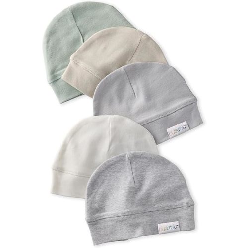 Charlie 5-Pack Caps 100% Organic Cotton Beanie Hats for Newborn and Baby Girls, Boys, Unisex​