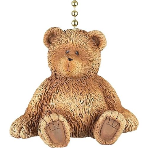 Clementine Designs Brown Teddy Bear Dimensional Decorative Ceiling Fan Light Dimensional Pull