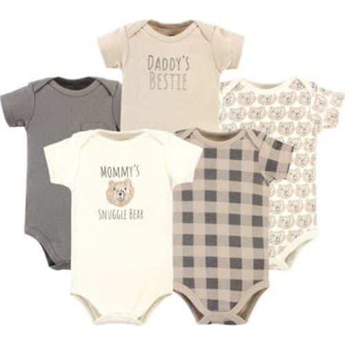 Five-Piece Set of Cotton Infant All-in-One Bodysuits, Newborn