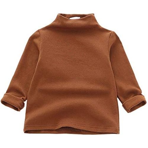 MODNTOGA Toddler Turtleneck Baby Girl Boy Long Sleeve Shirt Solid Color Mock Neck Shirt Knitwear Blouse Fall Winter Clothes