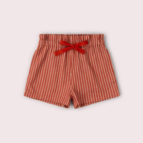 Burnt Ochre Striped By The Sea Twill Shorts – Little Green Radicals