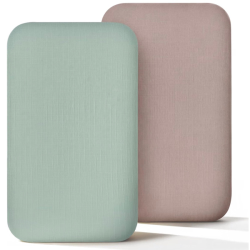 Harppa Muslin Bassinet Sheets 2 Pack (Willow + Cocoa)