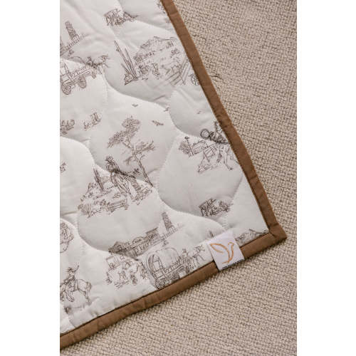 Western Toile Quilted Playmat - Organic Cotton Baby Playmat – The Gilded Bird US