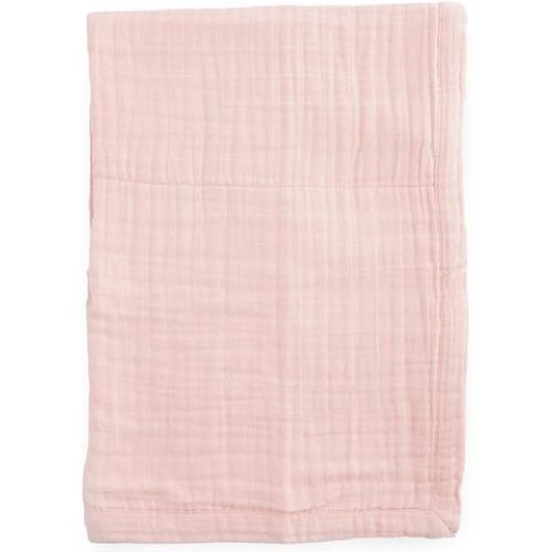 Cotton Muslin Baby Quilt - Light Pink