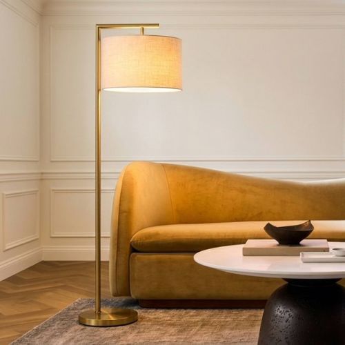 Brightech Montage Modern (Includes LED Light Bulb) Arc Floor Lamp Antique Brass, 800 Lumens, 3000K, UL Listed, Alexa-Compatible