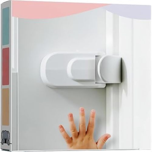 Huglock - The Snap-On Door Lock Kids Can't Reach or Defeat - No Tools or Adhesives Required - Works With Door Knob, Lever or Handle - Childproof Safety Locks are Toddler, Baby and Child Proof (1 Pack)