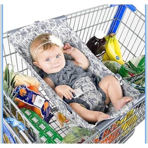 Shopping Cart Hammock – Infant Seat for Grocery Carts – Holds Car Seats Securely – Compatible with Select 4-Seater Wagons (20–24” Wide) – Supports Up to 50 lbs – Heritage Blue