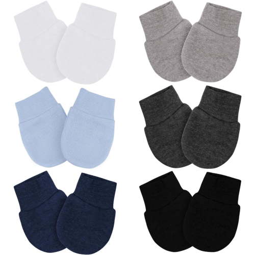 6Pairs Baby Mittens No Scratch Mittens Infant Soft Gloves Mittens for 0-3 Months Boys Girls