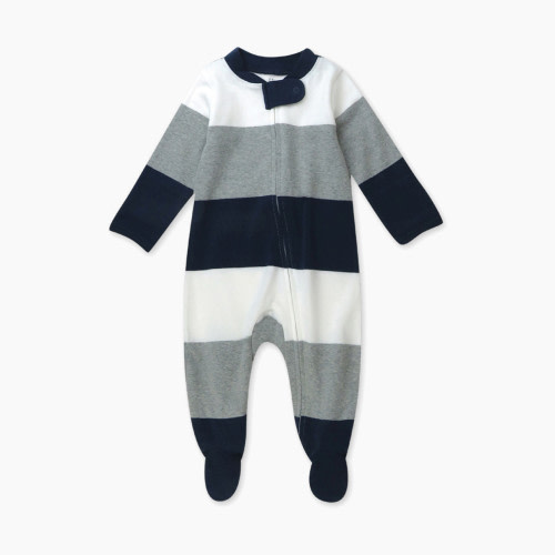Honest Baby Clothing Organic Cotton Sleep & Play - Jumbo Stripe Navy, Newborn