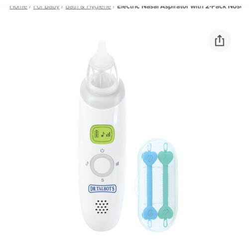 Electric Nasal Aspirator with 2-Pack Nose & Ear Cleaners