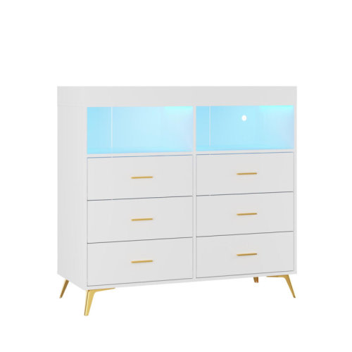 George Oliver 6-Drawer Baby Changing Table Dresser - Convertible Nursery Dresser for Infant Essentials, Modern Changing Table Top with Pad Included | Wayfair