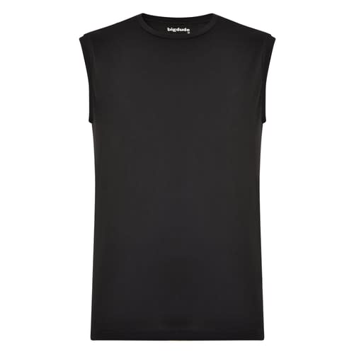 Bigdude Plain Sleeveless T-Shirt Black Tall