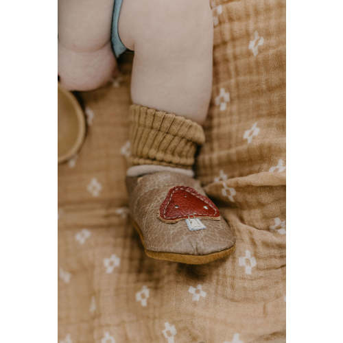 Mushrooms on Chai Leather Shoes Moccs Baby and Toddler