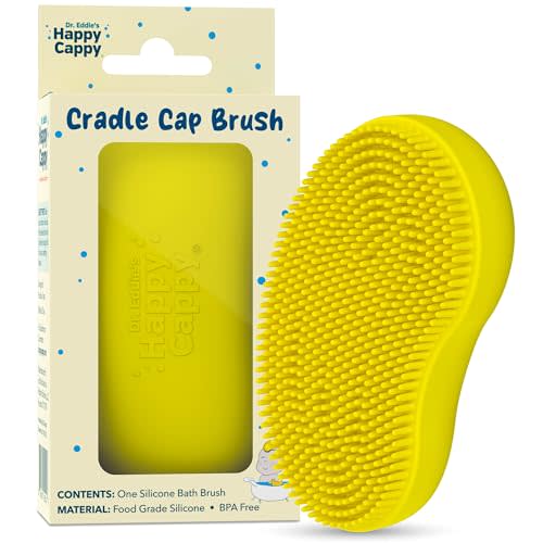 Happy Cappy Beanie Brush - Cradle Cap Brush for Babies, Dry Skin Care, Gentle Exfoliating Baby Scalp Scrubber for Bathing, Helps Dandruff and Flakes, Food Grade Silicone, BPA Free