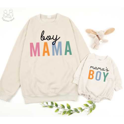 Boy Mama and Mama's Boy Sweatshirt, Matching Mommy and Me T-Shirt, Mama's Boy Romper, Mommy & Baby Bodysuit, Mama of Boys Shirt, Boy Mom Tee