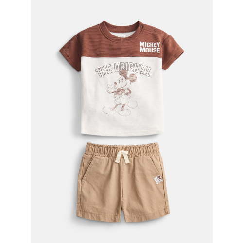 Mickey Mouse Baby Boys Graphic Tee and Matching Shorts Set, 2-Piece, Sizes 0/3M-24M