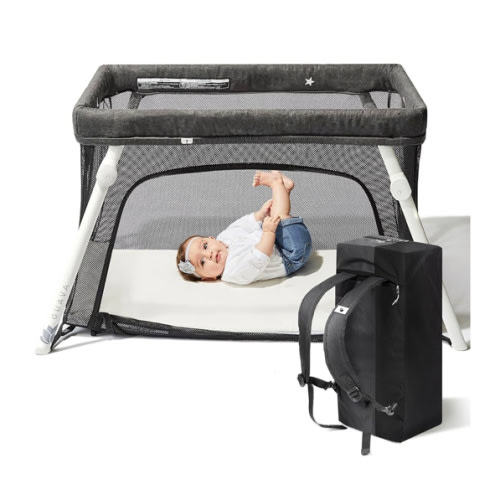 Guava Lotus Travel Crib with Lightweight Backpack Design | Certified Baby Safe Portable Crib | Folding Play Yard with Comfy Mattress for Babies & Toddlers | Compact Baby Travel Bed