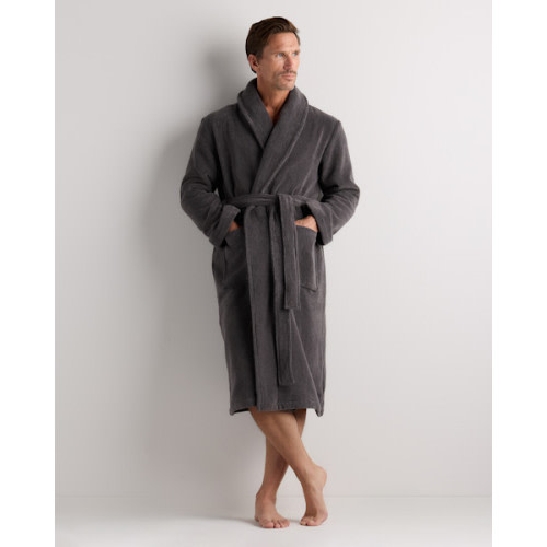 Turkish Cotton Terry Robe in Charcoal