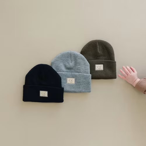 CC Unisex Knit Baby Newborn - 9 Months Beanie in Light Grey - Soft, Warm Hats for Babies and Toddlers - Cozy Winter Wear