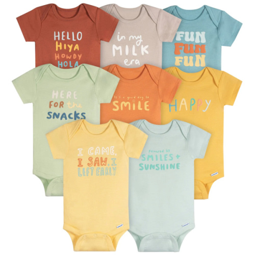 8-Pack Baby Neutral Fun Fun Fun Short Sleeve Onesies® Bodysuits – Gerber Childrenswear