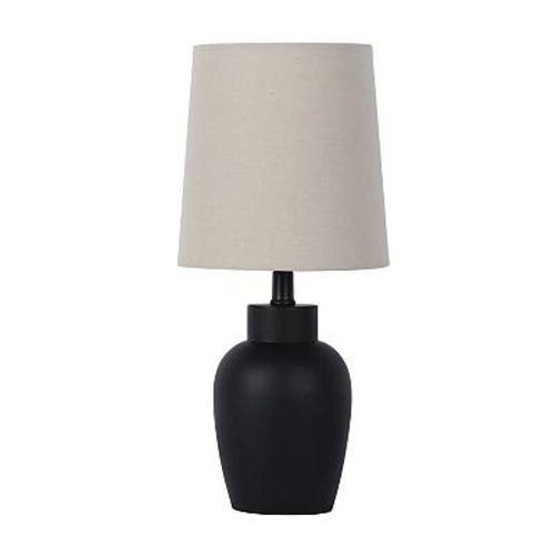 Matte Black Finish Accent Lamp With White Shade