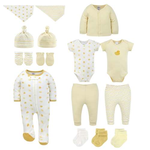 Baby Layette Gift Set for Baby Boys and Girls, Lucky Ducky, 15-Piece