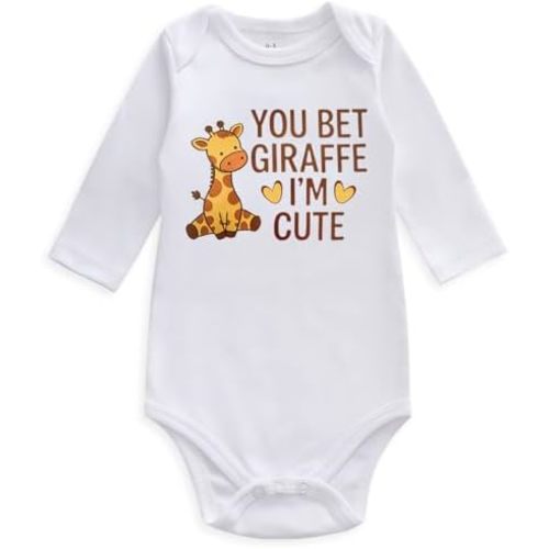 you bet giraffe i'm cute Baby Clothes gender neutral giraffe baby clothes girl boy