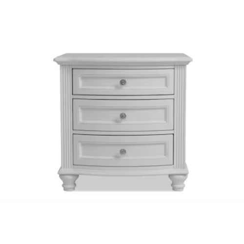 Madelyn White 3 Drawer Nightstand