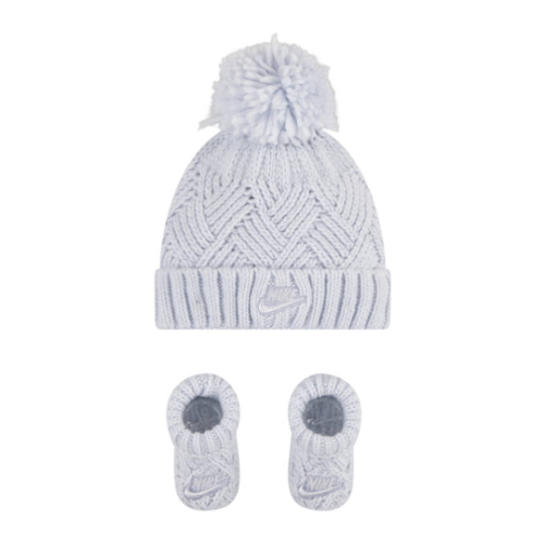 Newborn Baby Nike Cable Knit Hat & Booties Matching Set