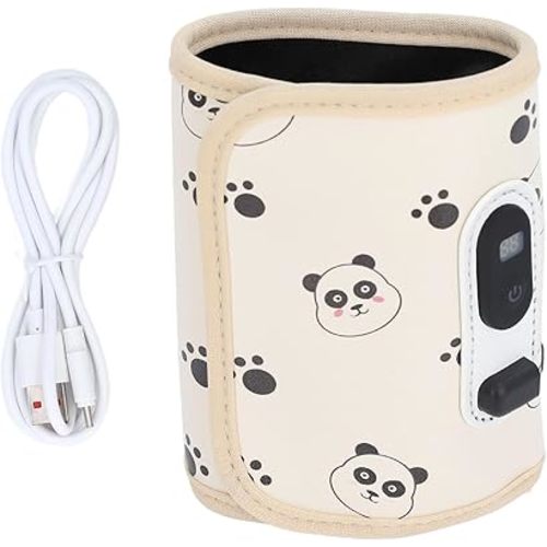 Portable Bottle Warmer for Travel: Universal Baby Bottle Insulation Cover with LED Display, 21 Speeds Temperature Adjustable, Suitable for Home Car Travel