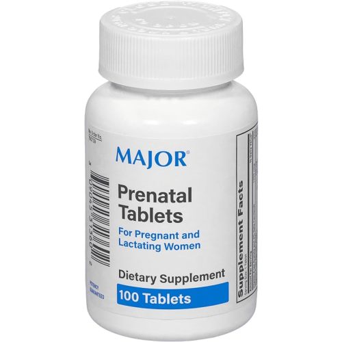 MAJOR Prenatal Tablets for Pregnant and Lactating Women - Dietary Supplement - 100 Count
