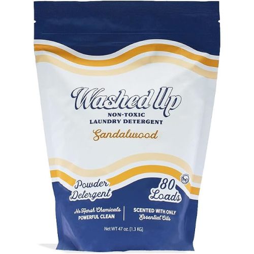 Sandalwood Laundry Detergent Powder | Only 100% Pure Essential Oils | Safe for Sensitive Groups | Powerful Clean | Plant & Mineral-Based | Made in USA | 3lbs