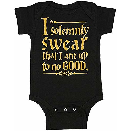 Unisex Baby I Solemnly Swear That I Am Up To No Good One Piece Bodysuit - Black