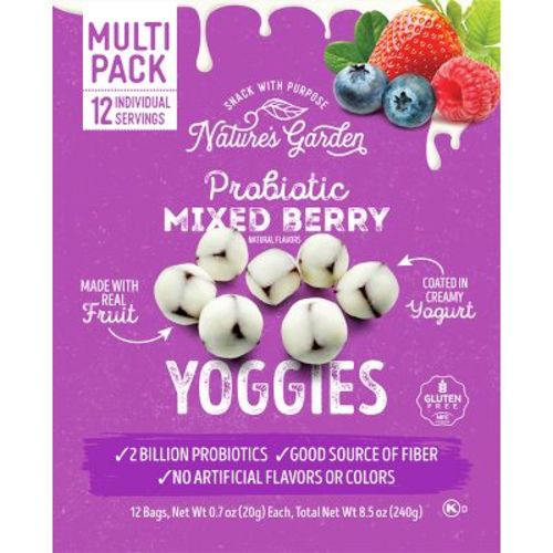 Nature's Garden Snacks Probiotic Yoggies Fruit Snacks Mixed Berry - 8.5oz/12ct