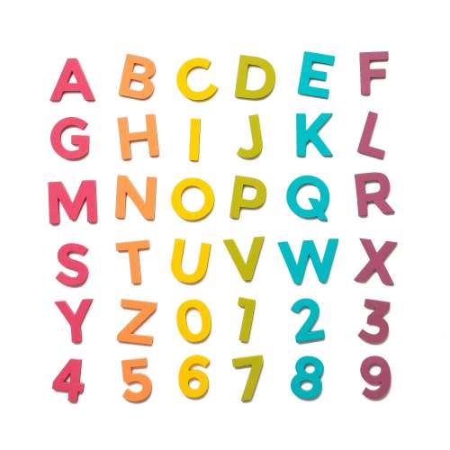 Modern Magnetic 2" Letters & Numbers, 36pc Soft Foam, Easy to clean, Rainbow Pop Alphabet Magnets for Learning, Play, Homeschool, Home Decor – The Type Set Co.