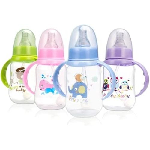 Pretty Baby 5oz (145ml) 4-Pack Anti-Colic Baby Bottles for Newborns, BPA-Free, Breastfeeding Transition, Vented for Gas & Colic Relief Ideal for Baby Registry