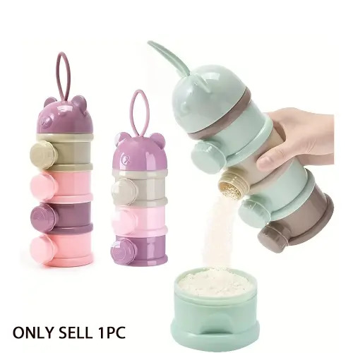 Large Capacity Cute Bear Baby Portable Travel Milk Powder Holder, Stackable Food Storage Box, Outdoor Feeding Layered Snack Box, Newborn Gift - TikTok Shop