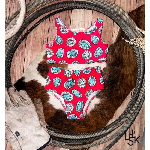 Pink Concho Bikini Swim Set