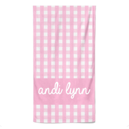 Caden Lane Personalized Kids Beach Towel - Seersucker Dusty Pink
