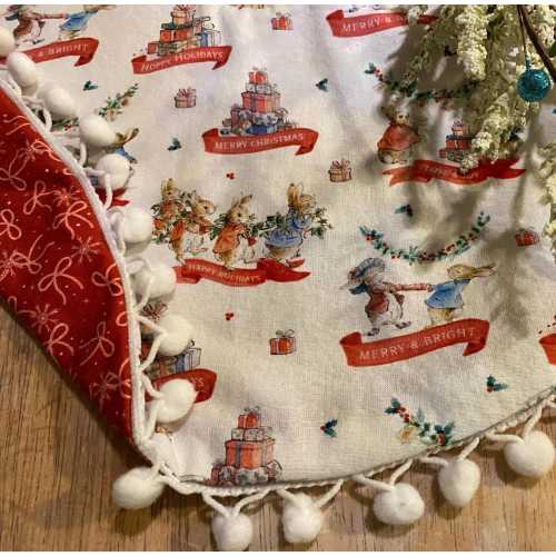 Baby's First Christmas tree Beatrix potter Christmas tree skirt tabletop tree skirt Peter rabbit tree skirt