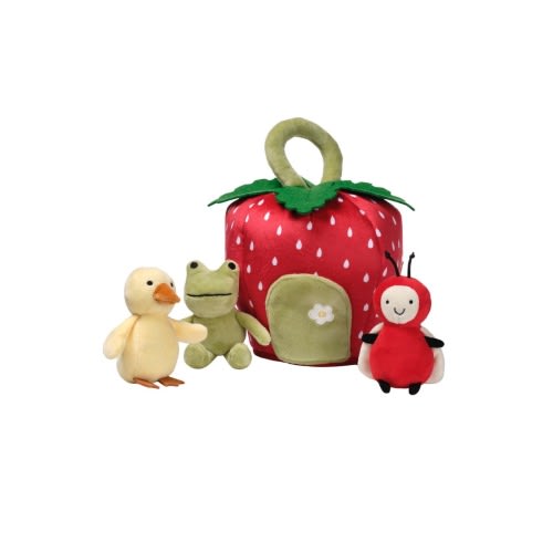 Strawberry Soft Plush Interactive Play Set with Stuffed Animal Toys