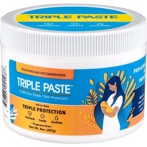 Triple Paste Diaper Rash Cream for Baby - 8 Oz Tub - Zinc Oxide Ointment Treats, Soothes and Prevents Diaper Rash - Pediatrician-Recommended Hypoallergenic Formula with Soothing Botanicals
